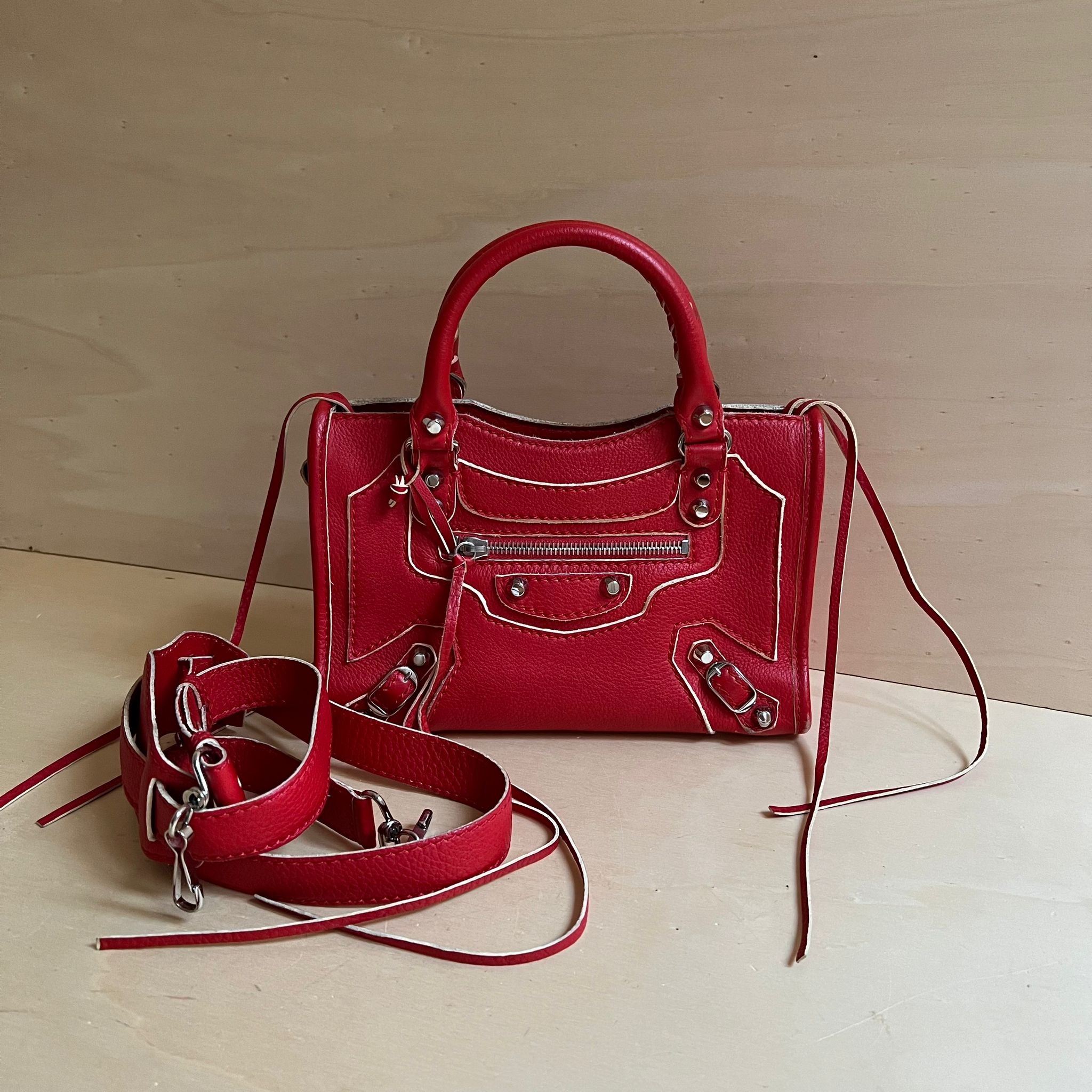 Balenciaga mini red best sale